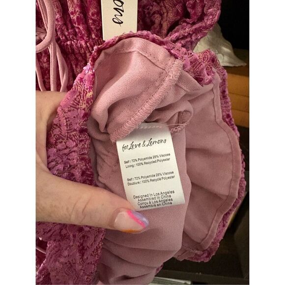 NWT For Love & Lemons Felicity Pink Mini Dress Size XS - Picture 9 of 9